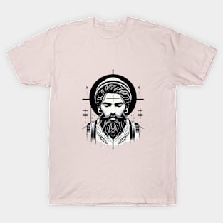 Spiritual Black Work Minimalist Man T-Shirt